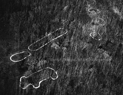 Bear, Linear and Conical Mounds, Marquette, Iowa, 1983. Native America. copyright photographer Marilyn Bridges.