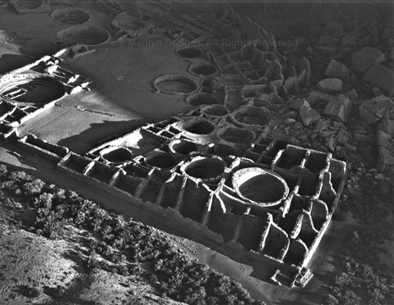 Pueblo Bonito, New Mexico, 1983. Native America. copyright photographer Marilyn Bridges.