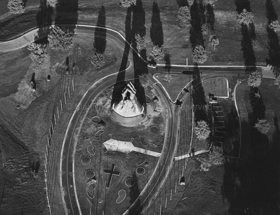 Praying Hands, Oral Roberts University, Tulsa, Oklahoma, 1991. USA Midwest. copyright photographer Marilyn Bridges.